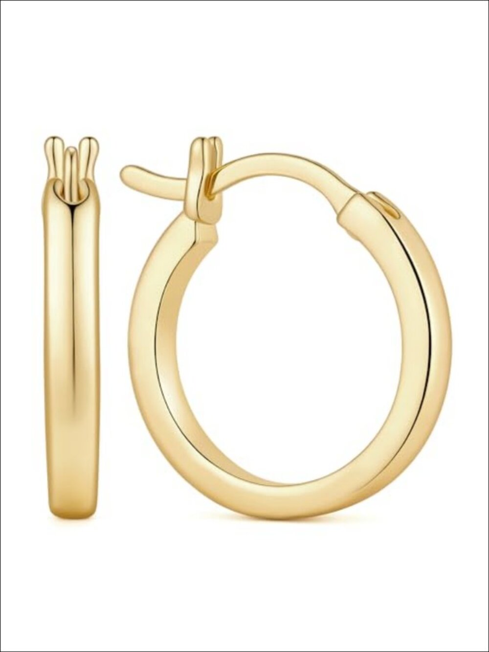 Gold Plated Hoop Earrings for Women Hinged Vintage Style